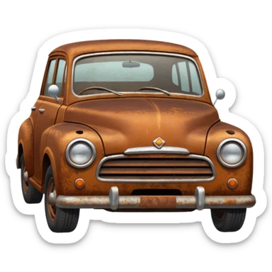 rusty car  sticker