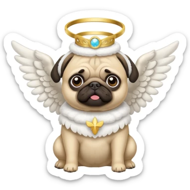 a pug vestido de anjo  sticker
