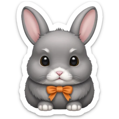 grey fur netherland dwarf bunny sticker