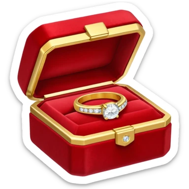 diamond jewelry ring in a red jewelry box sticker