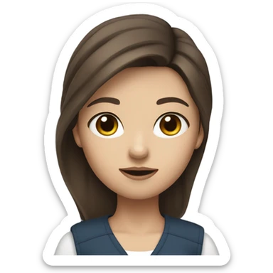 A brown hair blue eye girl as a quyen with edge sticker