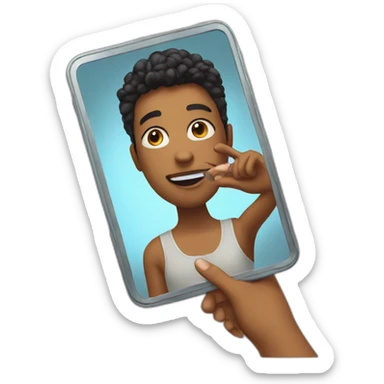 Taking a mirror selfie sticker