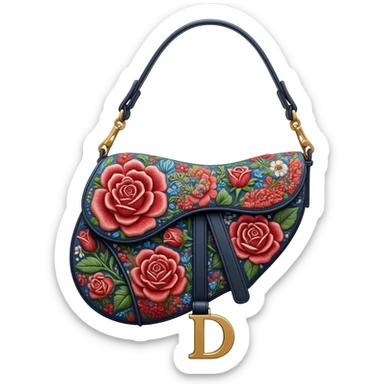 floral dior saddle bag sticker
