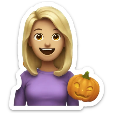 a pumpkin greeting sticker