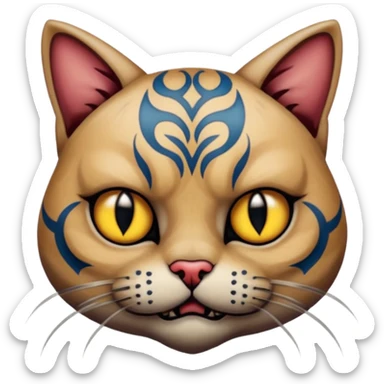 tattooed-scary-looking-cat-with-heavy-face-tattoes sticker