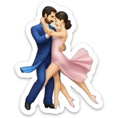 Argentine tango dancers sticker