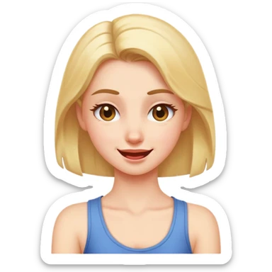 girl winking with arms across neck sticker