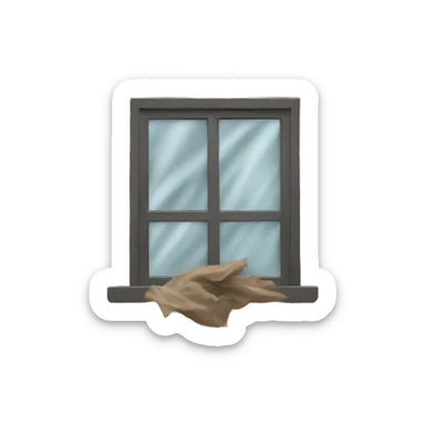 Window banging in the scary wind sticker