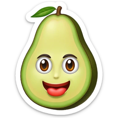 Crea un aguacate con ojos y labios grandes  sticker