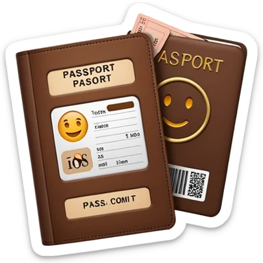 brown passaport and tickets sticker