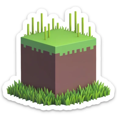 Minecraft grass block sticker