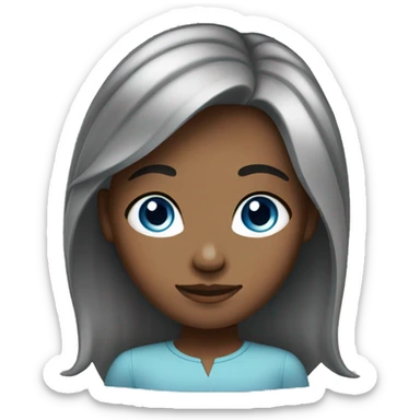 a fair skined girl with freckles medium lenght hair blue eyes. sticker