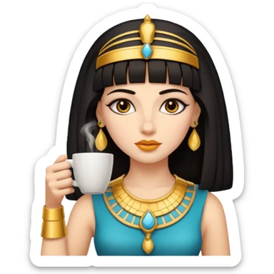 cleopatra drink coffee sticker