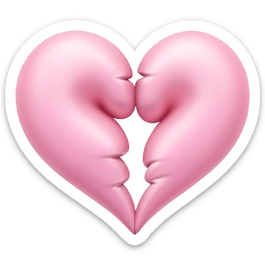 two pastel pink hearts intertwined sticker
