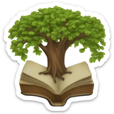 A tree rooted in an open Bible sticker