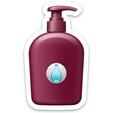 shampoo bottle in burgundy colour sticker