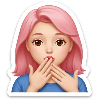 A human blowing kisses sticker