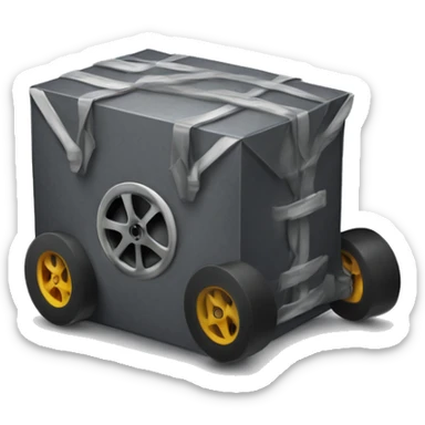 Carbon Box with car wheels  sticker