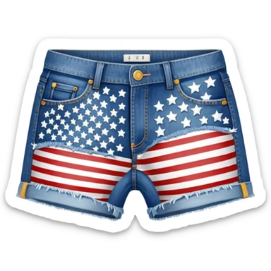 American flag mini shorts sticker