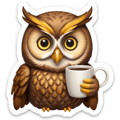 kahve içen baykuş  sticker