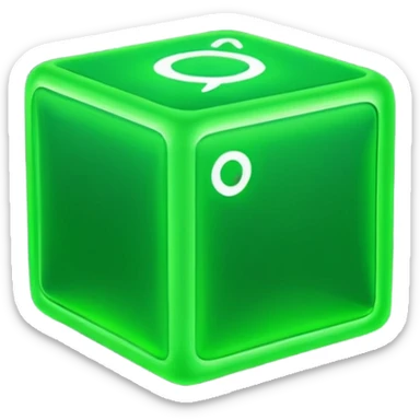 green neon cube light sticker