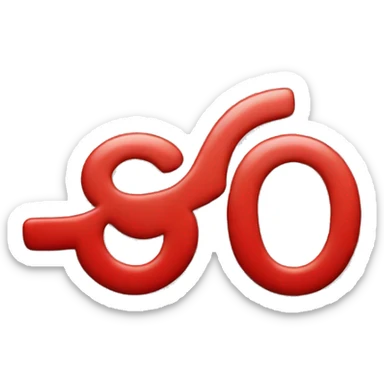 the number 60 in red with a red underliene sticker