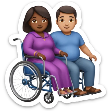 😁indian guy pushing fat girl in wheelchair  sticker