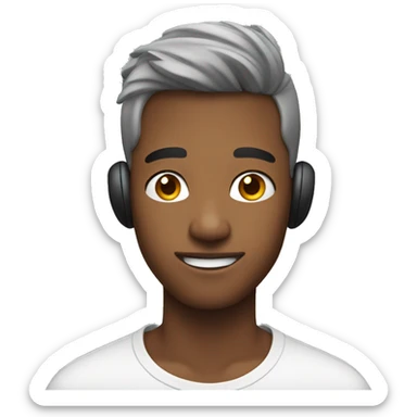 A 15 years old boy with earpods sticker