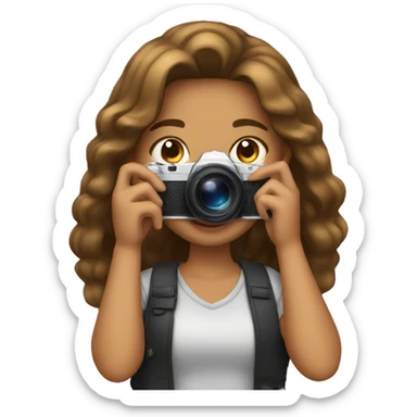 girl taking pictures on iphone sticker