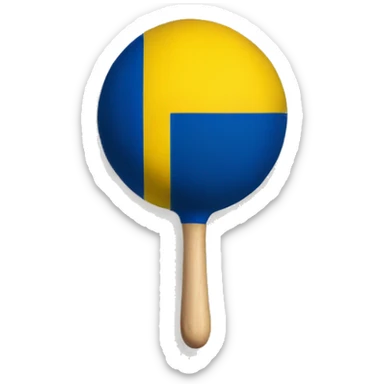 a meatball with the Sweden flag on it  sticker