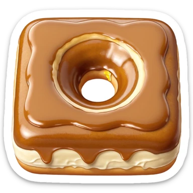 maple bar rectangular donut like pastry without a hole sticker