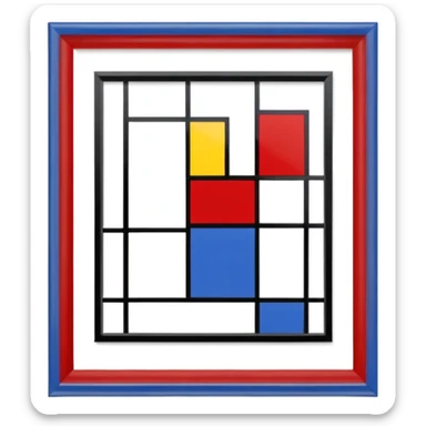 Piet Mondrian, Composition with Red Blue and Yellow painting frame sticker