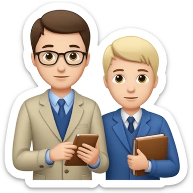 male teacher helping student sticker