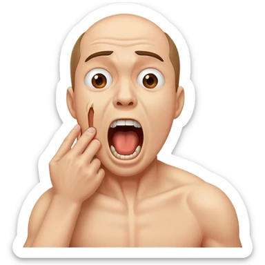 Guy choking himself screaming sticker