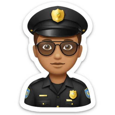 police wear black uniform and sunglasses sticker