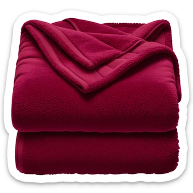 Cozy maroon chenille blanket folded  sticker