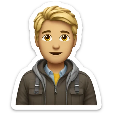 create a man wearing classes sticker