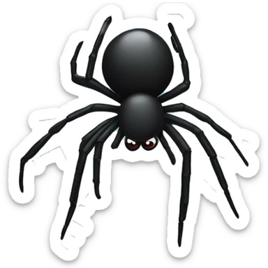 Black spider on its web  sticker