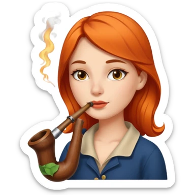 Hot girl smoking a pipe sticker