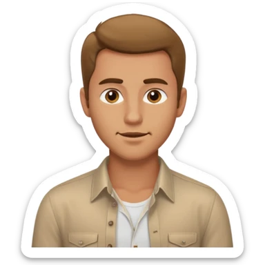 a guy who tries to catch women's attention, his shirt is is unbuttoned and his chest hair is visible, his eyes are flirting  sticker