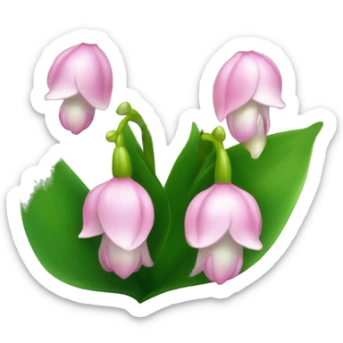 pink lily of the valley sticker