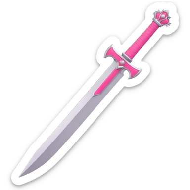 3D gothic dagger with pink accents, elegant and sharp sticker