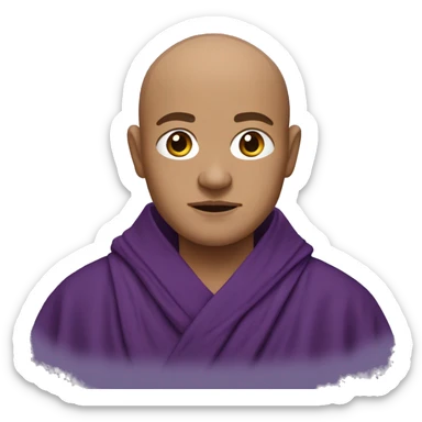 a monk in purple robe sticker