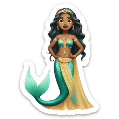 mermaid princess of India whole body sticker