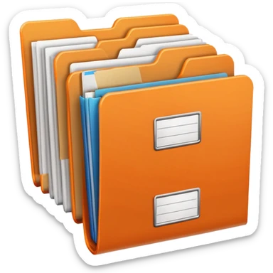 Orange folder files r sticker