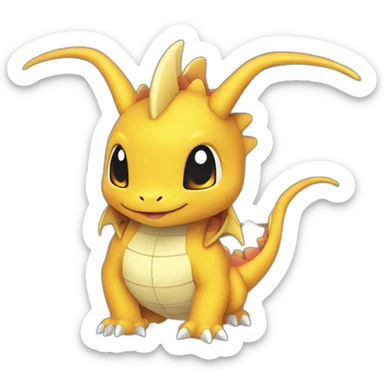 Dragonit chibi pokemon sticker