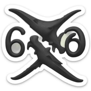 then number 666 in the style of the 100 emoji sticker