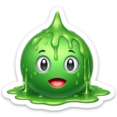 slimy green goo ball sticker