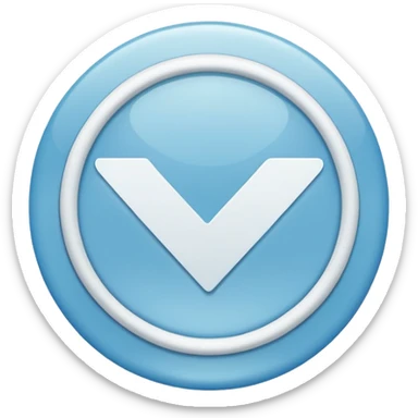 Circulo azul claro con chulito blanco en medio  sticker