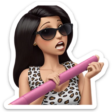 girl with leopard print shades sticker